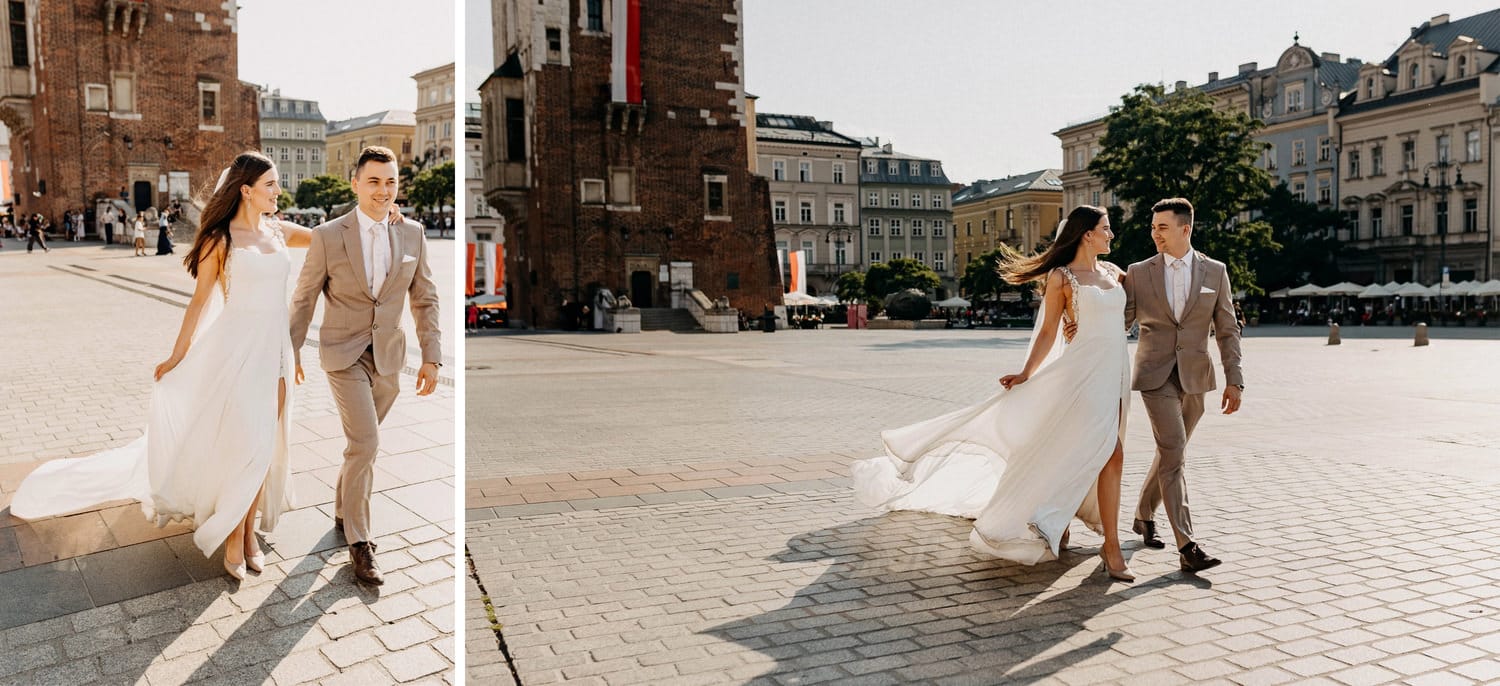 para spacerująca po krakowskim rynku